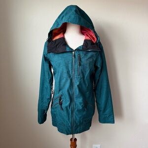 Oakley Anorak Fit Jacket Women S Full Zip Hooded Faux Fur Trim Ski Snowboarding